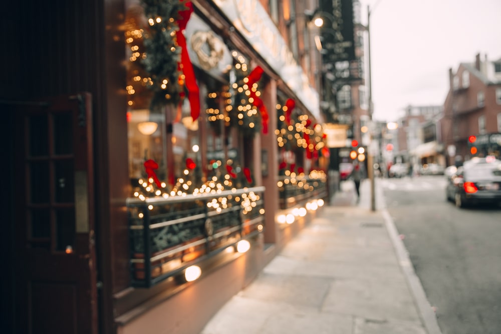 Shops like those you find in downtown McMinnville dressed up for the holidays
